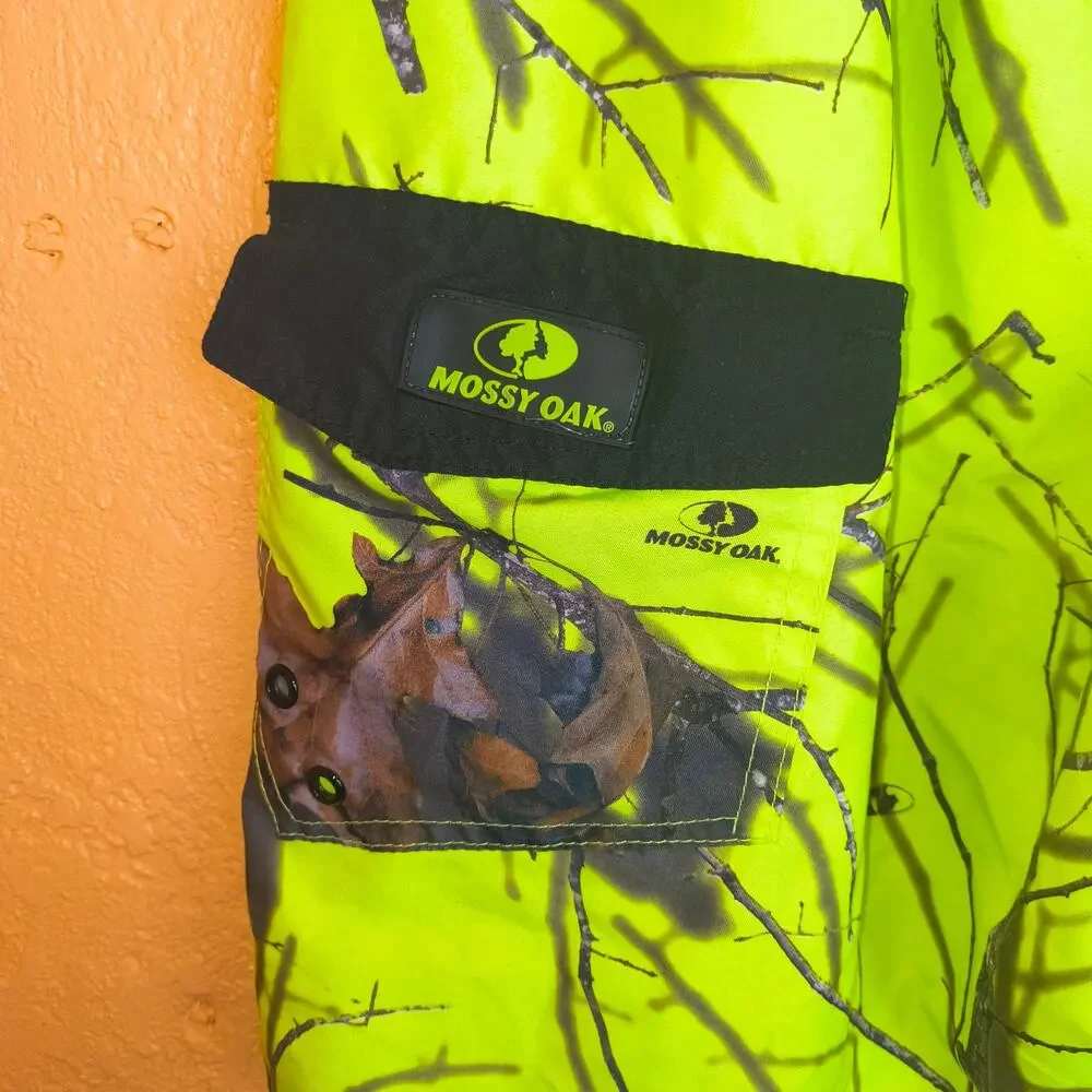 MOSSY OAK MEN'S S NEON GREEN AND BLACK SWIM BOARD SHORTS FISHING TRUNKS SIZE S